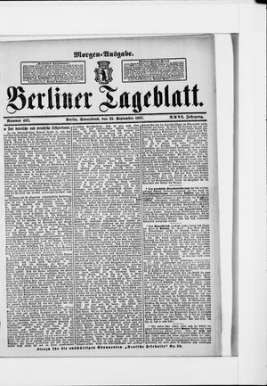 Berliner Tageblatt und Handels-Zeitung on Sep 25, 1897