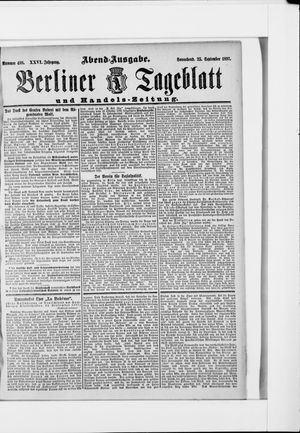 Berliner Tageblatt und Handels-Zeitung vom 25.09.1897