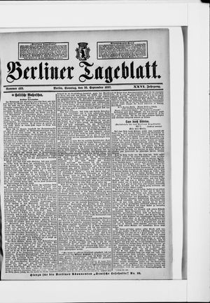 Berliner Tageblatt und Handels-Zeitung vom 26.09.1897