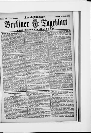 Berliner Tageblatt und Handels-Zeitung vom 20.10.1897