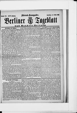 Berliner Tageblatt und Handels-Zeitung vom 21.10.1897