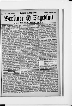 Berliner Tageblatt und Handels-Zeitung vom 23.10.1897