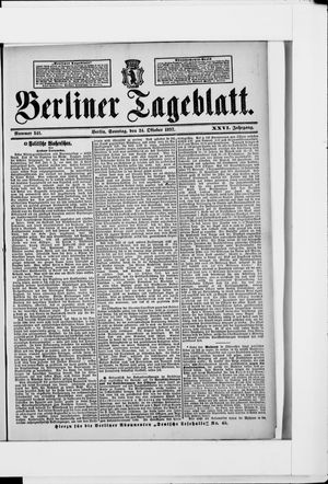 Berliner Tageblatt und Handels-Zeitung vom 24.10.1897