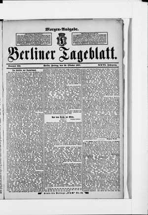 Berliner Tageblatt und Handels-Zeitung on Oct 29, 1897