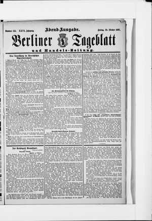 Berliner Tageblatt und Handels-Zeitung on Oct 29, 1897