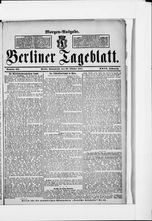 Berliner Tageblatt und Handels-Zeitung vom 30.10.1897