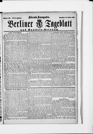Berliner Tageblatt und Handels-Zeitung vom 30.10.1897