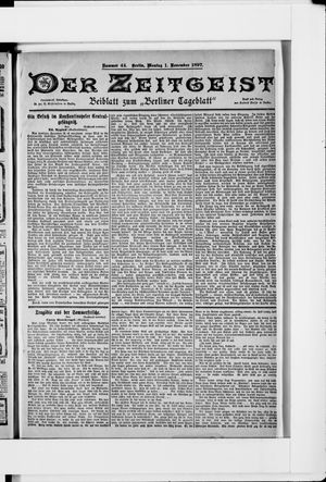 Berliner Tageblatt und Handels-Zeitung vom 01.11.1897