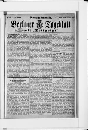 Berliner Tageblatt und Handels-Zeitung vom 01.11.1897