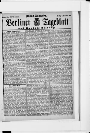 Berliner Tageblatt und Handels-Zeitung vom 02.11.1897