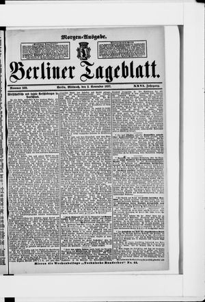 Berliner Tageblatt und Handels-Zeitung vom 03.11.1897