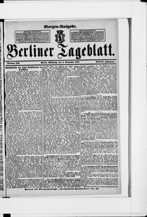 Berliner Tageblatt und Handels-Zeitung vom 03.11.1897