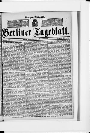 Berliner Tageblatt und Handels-Zeitung vom 04.11.1897