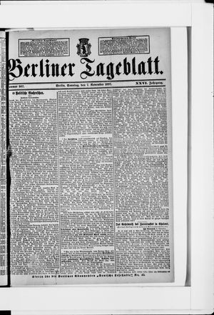 Berliner Tageblatt und Handels-Zeitung vom 07.11.1897