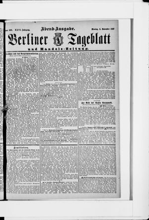 Berliner Tageblatt und Handels-Zeitung vom 08.11.1897