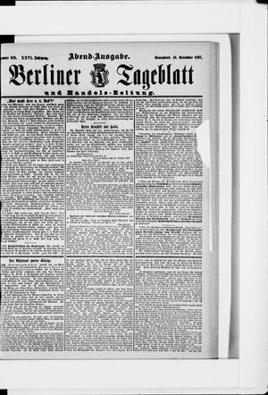 Berliner Tageblatt und Handels-Zeitung vom 13.11.1897