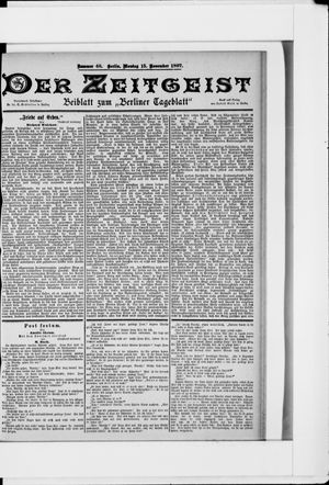 Berliner Tageblatt und Handels-Zeitung on Nov 15, 1897