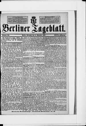 Berliner Tageblatt und Handels-Zeitung vom 17.11.1897