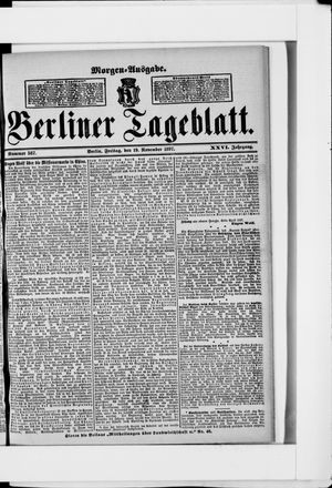 Berliner Tageblatt und Handels-Zeitung vom 19.11.1897