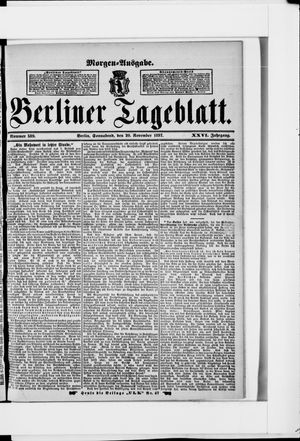 Berliner Tageblatt und Handels-Zeitung vom 20.11.1897