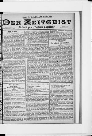 Berliner Tageblatt und Handels-Zeitung vom 22.11.1897