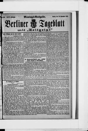 Berliner Tageblatt und Handels-Zeitung on Nov 22, 1897