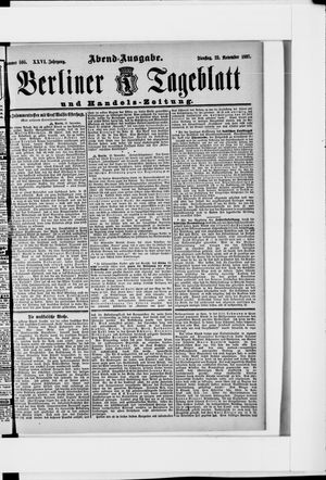 Berliner Tageblatt und Handels-Zeitung vom 23.11.1897