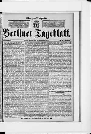 Berliner Tageblatt und Handels-Zeitung vom 26.11.1897