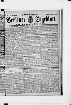 Berliner Tageblatt und Handels-Zeitung vom 26.11.1897