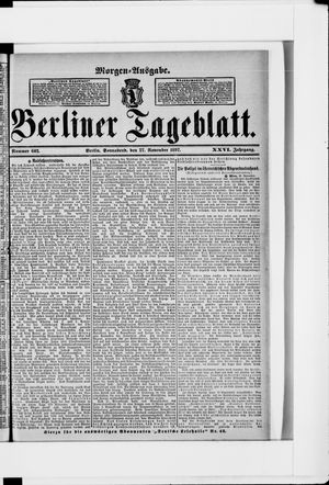 Berliner Tageblatt und Handels-Zeitung vom 27.11.1897