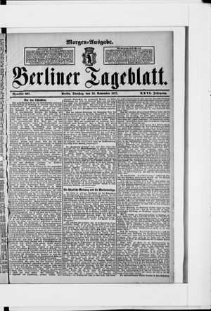 Berliner Tageblatt und Handels-Zeitung vom 30.11.1897