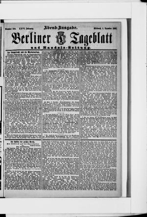 Berliner Tageblatt und Handels-Zeitung vom 01.12.1897