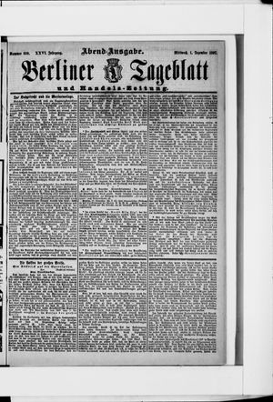 Berliner Tageblatt und Handels-Zeitung on Dec 1, 1897