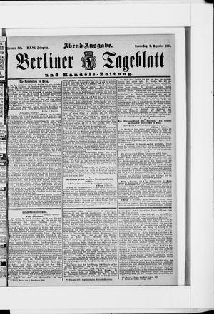 Berliner Tageblatt und Handels-Zeitung on Dec 2, 1897