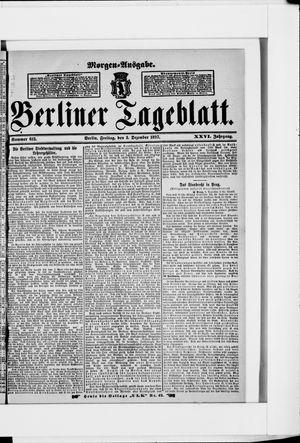 Berliner Tageblatt und Handels-Zeitung on Dec 3, 1897