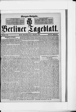 Berliner Tageblatt und Handels-Zeitung on Dec 4, 1897