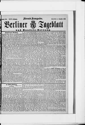 Berliner Tageblatt und Handels-Zeitung on Dec 4, 1897