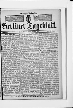 Berliner Tageblatt und Handels-Zeitung on Dec 15, 1897