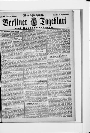 Berliner Tageblatt und Handels-Zeitung vom 16.12.1897