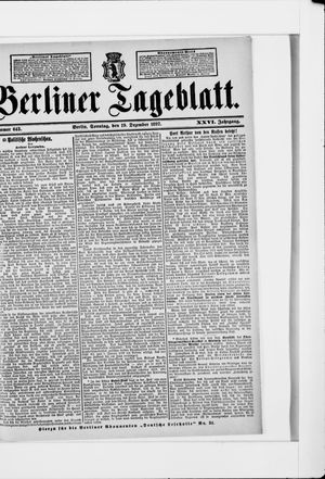 Berliner Tageblatt und Handels-Zeitung vom 19.12.1897