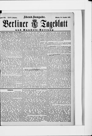 Berliner Tageblatt und Handels-Zeitung vom 20.12.1897