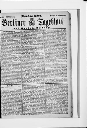 Berliner Tageblatt und Handels-Zeitung vom 23.12.1897