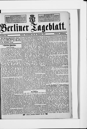 Berliner Tageblatt und Handels-Zeitung vom 25.12.1897