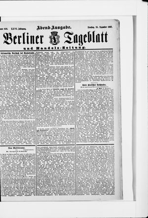 Berliner Tageblatt und Handels-Zeitung vom 28.12.1897