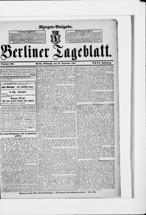 Berliner Tageblatt und Handels-Zeitung vom 29.12.1897