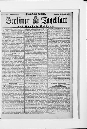 Berliner Tageblatt und Handels-Zeitung vom 30.12.1897