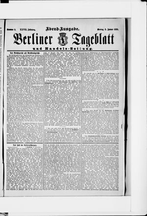 Berliner Tageblatt und Handels-Zeitung on Jan 3, 1898