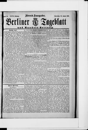 Berliner Tageblatt und Handels-Zeitung vom 20.01.1898