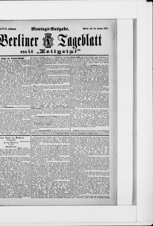 Berliner Tageblatt und Handels-Zeitung vom 24.01.1898