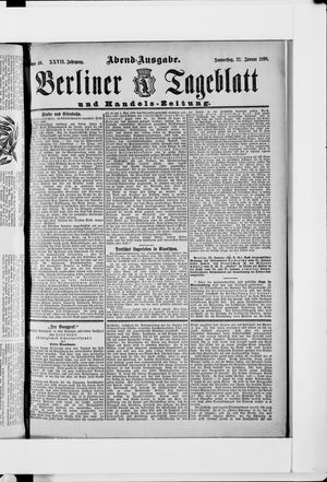 Berliner Tageblatt und Handels-Zeitung on Jan 27, 1898